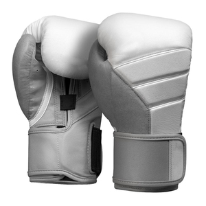 White PU Boxing Gloves with Lace-up Wrist Closure Hand Grips for Outdoor Adult Training Gear - Product Image 4