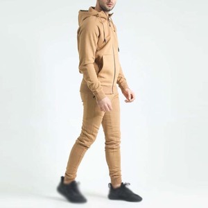 Survêtement à capuche pour homme, couleur unie, coupe classique, fermeture éclair intégrale, coton, vêtements d'automne avec poches latérales - Product Image 5