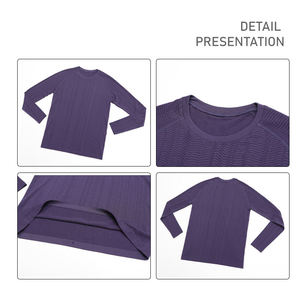 Camiseta de Manga Larga para Hombre, Cuello Redondo, Corte Regular, Color Sólido, Informal, de Algodón Tejido Transpirable - Product Image 5