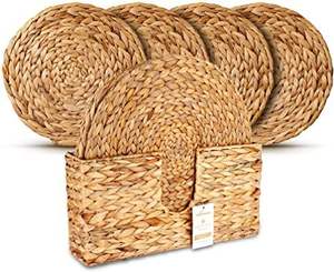 Tapis ronds faits à la main en jacinthe d'eau, design bohème, accessoires de table écologiques, haute qualité, best-seller - Product Image 4