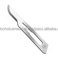 Scalpel chirurgical stérile jetable certifié CE, 15 unités, classe II, en acier inoxydable avec manche en plastique - Product Image 2