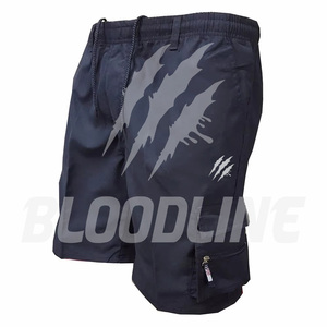 Bermuda Cargo Homme BLOODLINE Taille Mi-Haute Cordon Élastique Style Décontracté Poches Camouflage Tissu Non-Tissé Enduit PU - Product Image 6