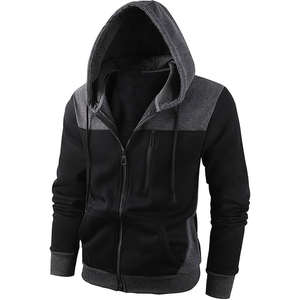 Nueva Llegada, Sudaderas con Capucha Casuales para Hombre, Sudaderas de Invierno de Alta Calidad, con Cierre, de Algodón, en Color Negro y Gris, MOQ Bajo - Product Image 1