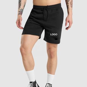 Short noir pour hommes broderie personnalisée logo imprimé Jogging course sport porte des shorts d'entraînement - Product Image 1