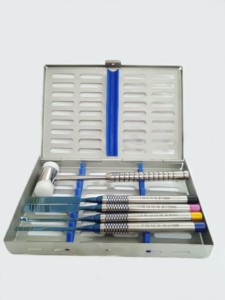 DETAIN IMPEX Juego de 4 piezas de cinceles dentales manuales de acero inoxidable de la mejor calidad para división de huesos y expansión dental, con martillo, certificado CE - Product Image 1