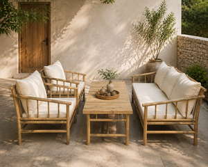 Handmade Bamboo 5 Seat Outdoor Lounge Set Patio Sofa and Chairs Natural Garden Furniture King Craft Viet - Product Image 1