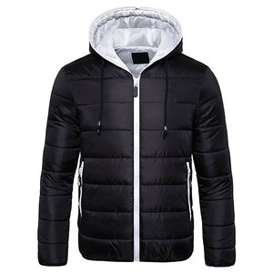 Men Outdoor Sports Winter Hooded Bubble Jacket Wholesale Manufacturer Solid Color Windproof <b>Zip</b>-<b>Up</b> Streetwear Bubble Puffer Coat - Product Image 5