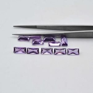 6x12mm amatista brasileña Natural corte princesa Baguette piedra facetada pulida piedras preciosas sueltas para proveedor de fabricación de joyas - Product Image 1