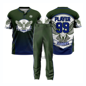 Uniforme de Béisbol Zersia International Raiders para Hombre, Adulto, Poliéster, Impresión por Sublimación, Transpirable, Diseño de Búho Verde y Blanco - Product Image 2