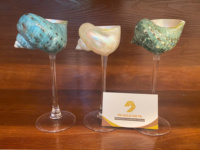 Cóctel con forma de caracol de mar de primera calidad, vidrio dorado, cristalería de barra hecha a mano de Vietnam con diseño de concha Natural para bebidas únicas