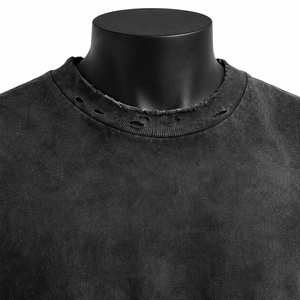 Camiseta de algodón pesado para hombre, estilo vintage, lavado ácido, desgastada, oversize, streetwear, venta al por mayor, OEM - Product Image 6