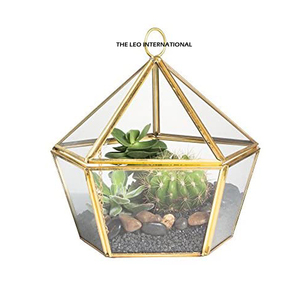 Metal Flowers <b>Vases</b> Decorations Golden Plated Suitable for Home Decor Terrarium Crafts Set of 3 Wall Mounted - Product Image 3