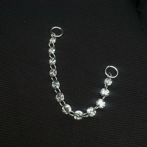 14K Solid Gold Floating Diamond Connector Charm 54MM Chain Add On <b>Earring</b> - Product Image 1