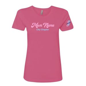 Camiseta Rosa de Algodón con Estampado Gráfico para Mujer, Estilo Casual, Cómoda para el Día a Día, Conjunto a Juego para Eventos Familiares - Product Image 1
