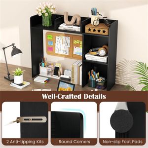 Libreria da scrivania in legno ingegnerizzato nero con monitor da 27FT/68,58 cm, 93,98 x 25,40 cm, e pensili da 73,66 cm con kit anti-ribaltamento - Product Image 6