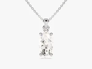 Solitaire Marquise Moissanite Charm <b>Pendant</b> Women's Tishya Diamond 14K Yellow <b>Gold</b> Luxury Jewelry - Product Image 5