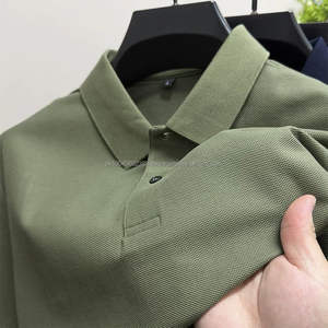 Camiseta de Verano para Hombre, Color Sólido, Transpirable, de Algodón/Poliéster, de Secado Rápido, Tejida, de Manga Corta, con Cuello Camisero, Nueva Exportación - Product Image 2