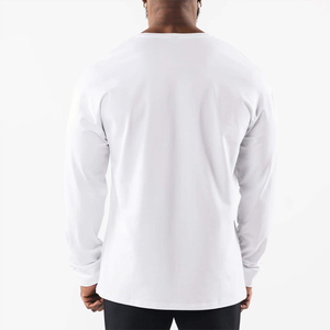 T-shirt décontracté à manches longues pour homme, 100 % coton, col rond, coupe classique, respirant, séchage rapide, haute qualité, uni, nouvelle arrivée, pas cher - Product Image 3
