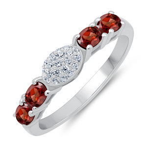 Gourik Zircon Cluster <b>Ring</b> Women 925 Sterling <b>Silver</b> Wedding Lucky Stone Jewelry - Product Image 1