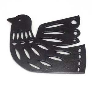 Salvamanteles de hierro fundido negro mate con forma de pájaro, resistente al calor, para ollas y sartenes, protector de encimera de cocina y comedor - Product Image 1