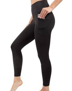 Leggings de sport décontractés pour femmes, taille haute, 100% coton tricoté, respirants, pour la course à pied, la gym, le yoga, séchage rapide, légers - Product Image 2