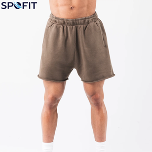 กางเกงขาสั้นคุณภาพสูง ซักแล้วสีซีดแบบวินเทจ ผ้าฝ้าย 100% เฟรนช์เทอร์รี่ สไตล์สตรีทแวร์ สำหรับผู้ชาย - Product Image 3