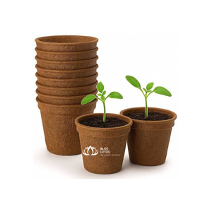 กระถางปลูกต้นไม้แบบย่อยสลายได้ ECO Blue Lotus ทำจากใยมะพร้าว ดีไซน์แบบชนบท สำหรับเพาะกล้า ต้นกล้า  แหล่งกำเนิด เบน เทร - Product Image 1