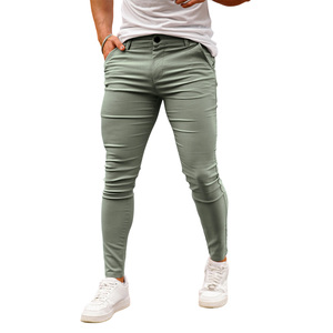 กางเกงและกางเกงของผู้ชายผ้าสแปนเด็กซ์โพลีเอสเตอร์ฟอกสีน้ำหนักเบา - Product Image 1