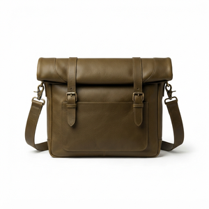 Sac messager unisexe en cuir véritable, design classique à enroulement, sangle réglable, durable, pour une utilisation quotidienne en toutes saisons - Product Image 6