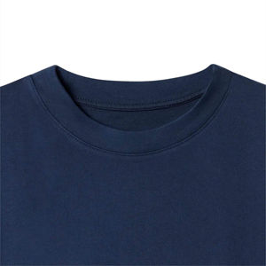 Camiseta de Manga Corta para Hombre, Talla Grande, Color Azul Marino Sólido, Cuello Redondo, Algodón/Poliéster, Estilo Casual, Tejido de Punto Jersey, Corte Regular, Transpirable - Product Image 2