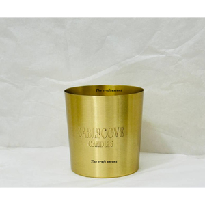 Brass Metal Candle Jar With Airtight Lid Customized Logo Gold Electroplated Empty Candle Container For Scented Soy Wax Making - Product Image 3