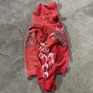 Men's <b>Orange</b> Oversized Hooded Sweatshirt Solid Color Casual <b>Fleece</b> Cotton Breathable Pocket Design Regular Fit Winter Wear - Product Image 3