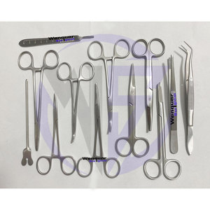 Ensemble professionnel de 13 instruments de chirurgie mineure en acier inoxydable, kit d'outils chirurgicaux pour la formation médicale et vétérinaire - Product Image 3