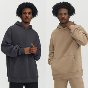 Sudadera con Capucha Extra Grande para Hombre, de Forro Polar, Color Sólido, Informal, de Manga Larga, Diseño Liso, 100% Algodón, para Otoño - Product Image 4