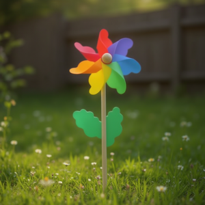 Moulin à vent 12x30cm pour ajouter une touche de charme rustique à votre jardin ou à votre décoration intérieure - Product Image 3