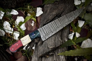 Cuchillo de Chef Hecho a Mano de Acero de Damasco | Cuchillo de Cocina de 13 Pulgadas con Mango de Madera de Palisandro | Cuchilla Profesional Afilada para Uso Doméstico y en Restaurantes - Product Image 2