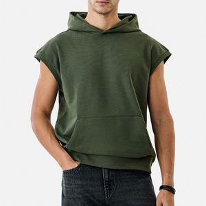 Débardeur à capuche sans manches pour homme, coupe ajustée, pour la gym, l'entraînement et le fitness, vêtement de sport décontracté - Product Image 1