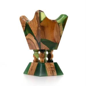 FAIZA CRAFT Brûleur d'encens artisanal en bois de santal et résine d'acacia de haute qualité, écologique, pour aromathérapie, Lobanan Mabkhara - Product Image 2