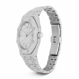 Luxury High Quality Full Iced Out Moissanite Watch Stainless Steel Alloy Case Square Design Pave Dial Unisex Quartz Watch Date - Product Image 4