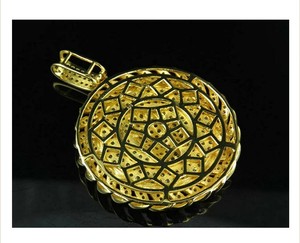 925 <b>Silver</b> Gold Plated Custom Hip Hop Iced Trendy Praying Hand Angel Medallion Circle Lab Grown Diamond Pendant <b>Necklace</b> Jewelry - Product Image 3