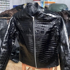 <b>Men's</b> Embossed Genuine <b>Leather</b> <b>Jacket</b> for Zipper Biker Outerwear Winter Windproof Breathable OEM Service Customized - Product Image 5