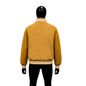 LUXURY GOLD <b>ZIP</b> <b>UP</b> <b>JACKET</b> FOR MEN PREMIUM STYLE FASHIONABLE Casual Style Polyester Cotton Blend Autumn Wear Turn-down Collar Reg - Product Image 2