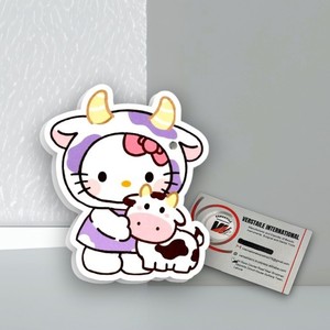 Venta al por mayor: Encantadores azulejos magnéticos de acrílico reutilizables y ecológicos con diseño de vaca y Hello Kitty, para extensiones de pestañas, con etiqueta privada, diseño de flor circular. - Product Image 2