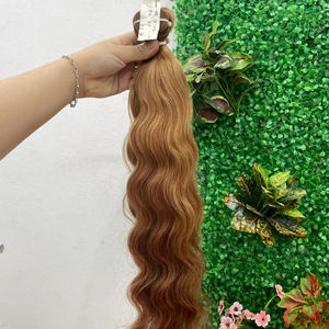 Extensions de cheveux vietnamiennes en trame, vierges Remy, ondulation naturelle, super double drawn, en vrac, 100g, longueur 8-32 pouces - Product Image 1