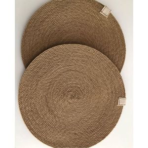 Lot de Napperons Ronds en Jute Tressé Faits Main, Style Rustique Bohème, Isolation Thermique, pour Cuisine et Hôtellerie - Product Image 1