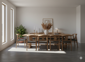 Chaise de salle à manger moderne en teck avec assise tressée, design minimaliste pour l'extérieur et la salle à manger, mobilier de maison durable - Product Image 4