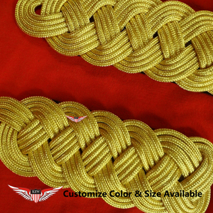 KEW Epaulettes Light Yellow <b>Braided</b> Customizable Mylar Shoulder Board Eco-Friendly Vintage Durable <b>Accessory</b> Quality - Product Image 2