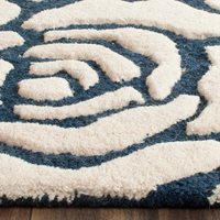 Tapis en laine tufté à la main, design personnalisé, motif abstrait bleu et blanc, tapis moderne pour salon, chambre à coucher, décoration de sol, pour pique-nique