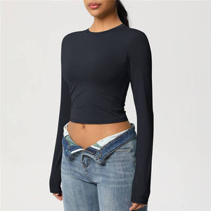 เสื้อยืดแขนยาวลำลองสำหรับผู้หญิง เนื้อผ้านุ่ม ยืดหยุ่น แห้งเร็ว เป็นมิตรกับสิ่งแวดล้อม กันลม น้ำหนักเบา ระบายอากาศได้ดี ทรงปกติ - Product Image 6