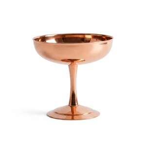 Bol à glace en cuivre de qualité alimentaire sur piédestal, coupe à dessert en métal, bol à sundae incassable en acier inoxydable pour service hôtelier - Product Image 1